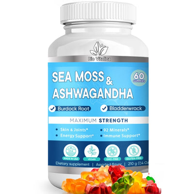 Bio Vitalica Sea Moss & Ashwagandha Gummies with Burdock & Bladderwrack