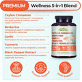 5-in-1 Organic Ceylon Cinnamon Capsules, Blood Sugar Support