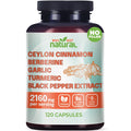 5-in-1 Organic Ceylon Cinnamon Capsules, Blood Sugar Support
