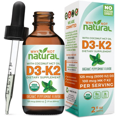 Organic Vitamin D3 Liquid Drops with K2