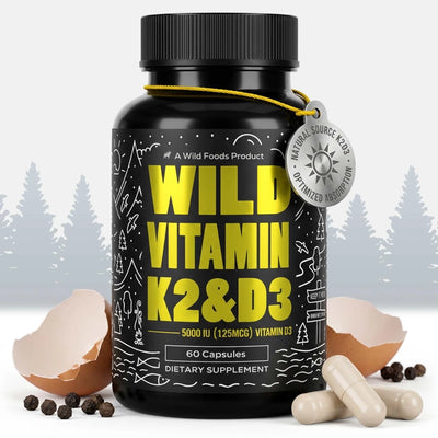 Wild Vitamin K2 & Vitamin D3 & Black Pepper Extract
