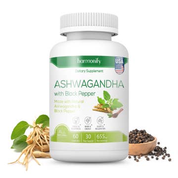 Harminify Ashwagandha Herbal Supplement 655 mg-60 Capsules