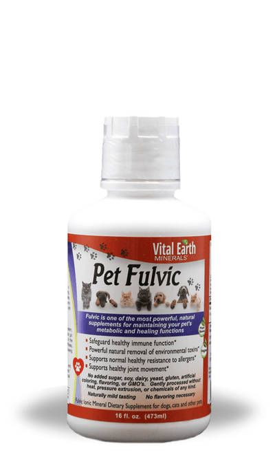Vital Earth Pet Fulvic Minerals Liquid For Animals, 16 oz.
